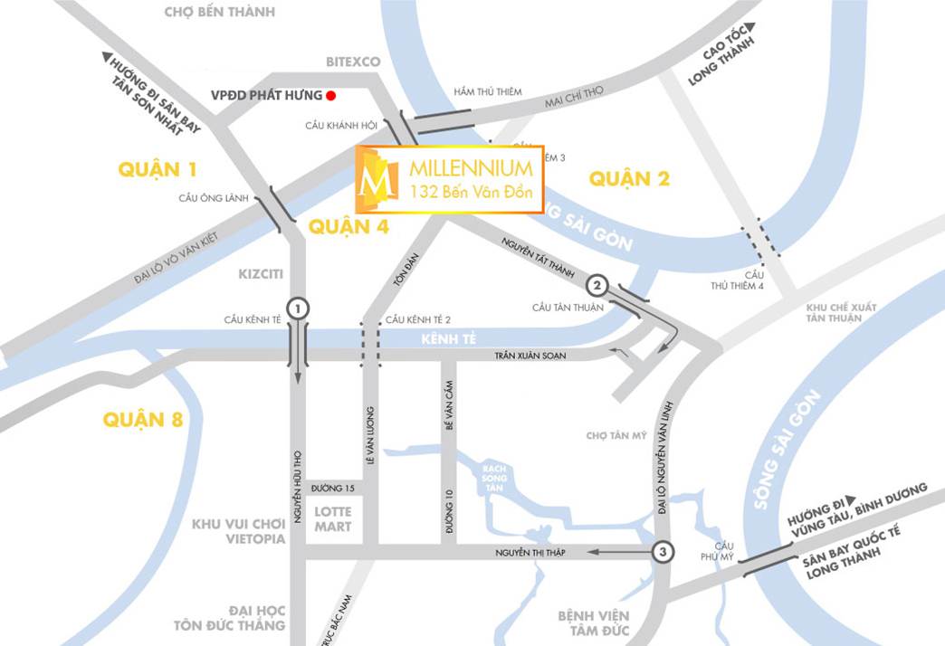 vị trí căn hộ MILLENNIUM Q4